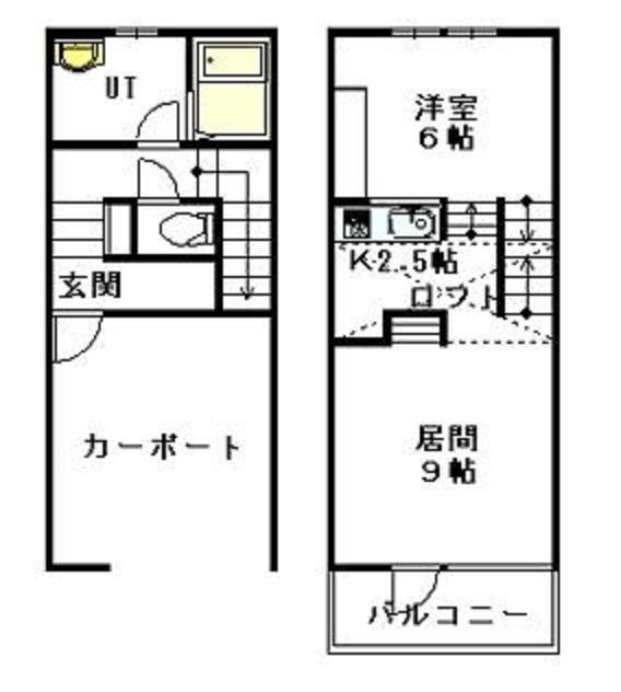 旭川市東四条のアパートの間取り