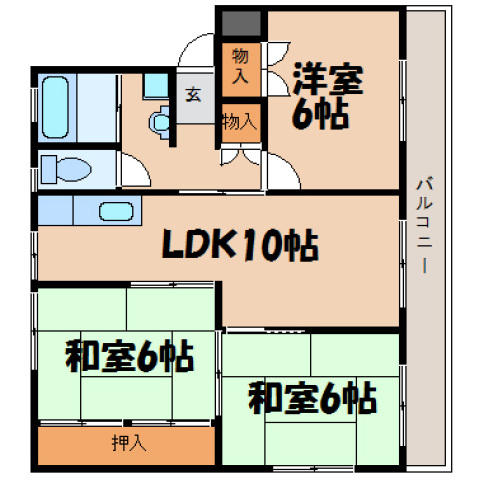 安芸郡海田町畝のマンションの間取り