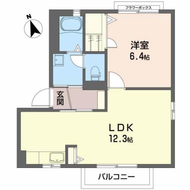 伊達市馬場口のアパートの間取り