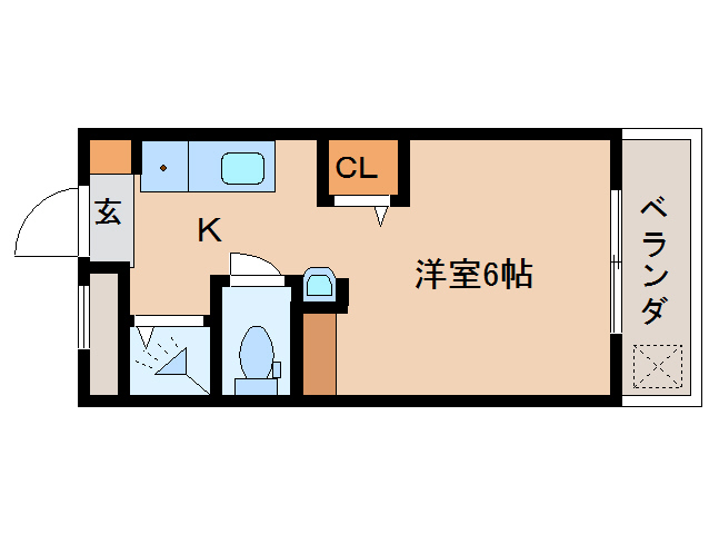 奈良市西大寺新町のマンションの間取り