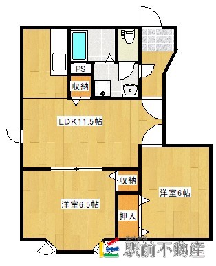 大牟田市大字橘のアパートの間取り