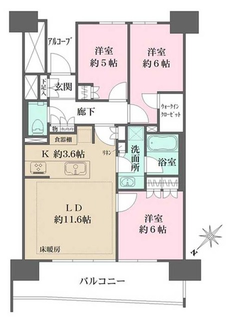 晴海フラッグ サンヴィレッジ B棟の間取り