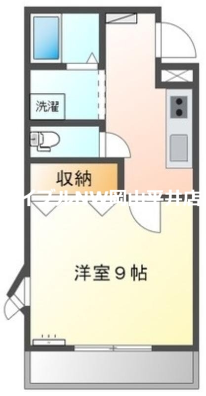 岡山市中区長岡のアパートの間取り