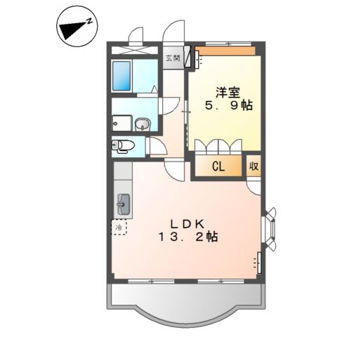 福山市駅家町大字近田のアパートの間取り