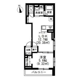 大田区中馬込のマンションの間取り