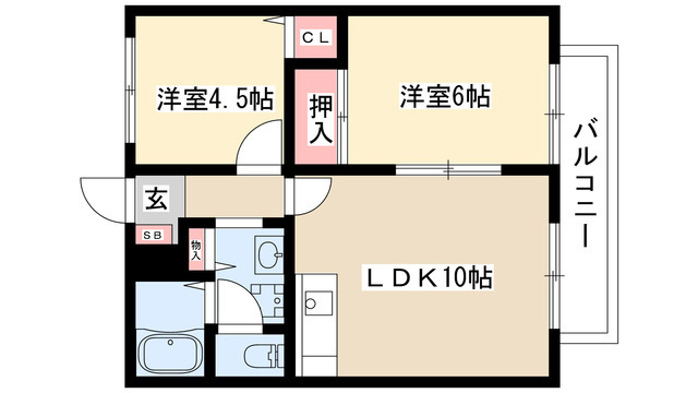 レッカ　Kの間取り