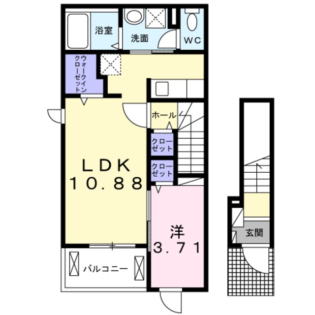 Ｌａｃｈｉｃ茜Aの間取り