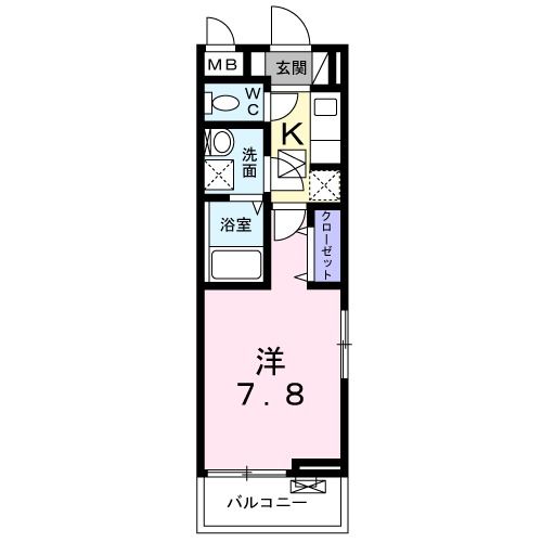 泉佐野市中町のアパートの間取り