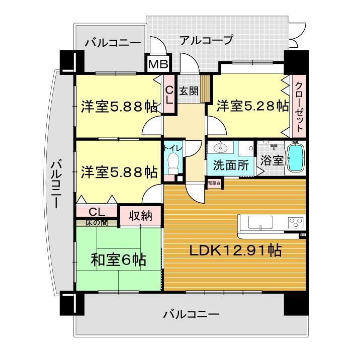 サンシティ新下関駅前の間取り