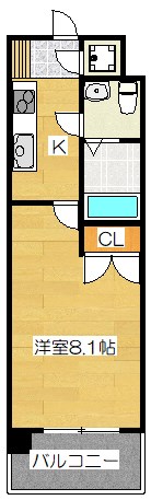 福岡市博多区堅粕のマンションの間取り