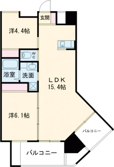 尾上町新築賃貸マンションの間取り