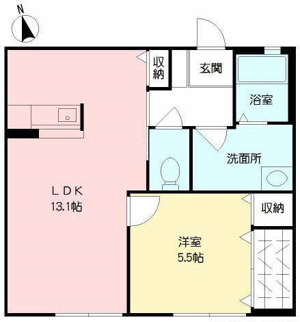 鹿児島市西谷山のマンションの間取り