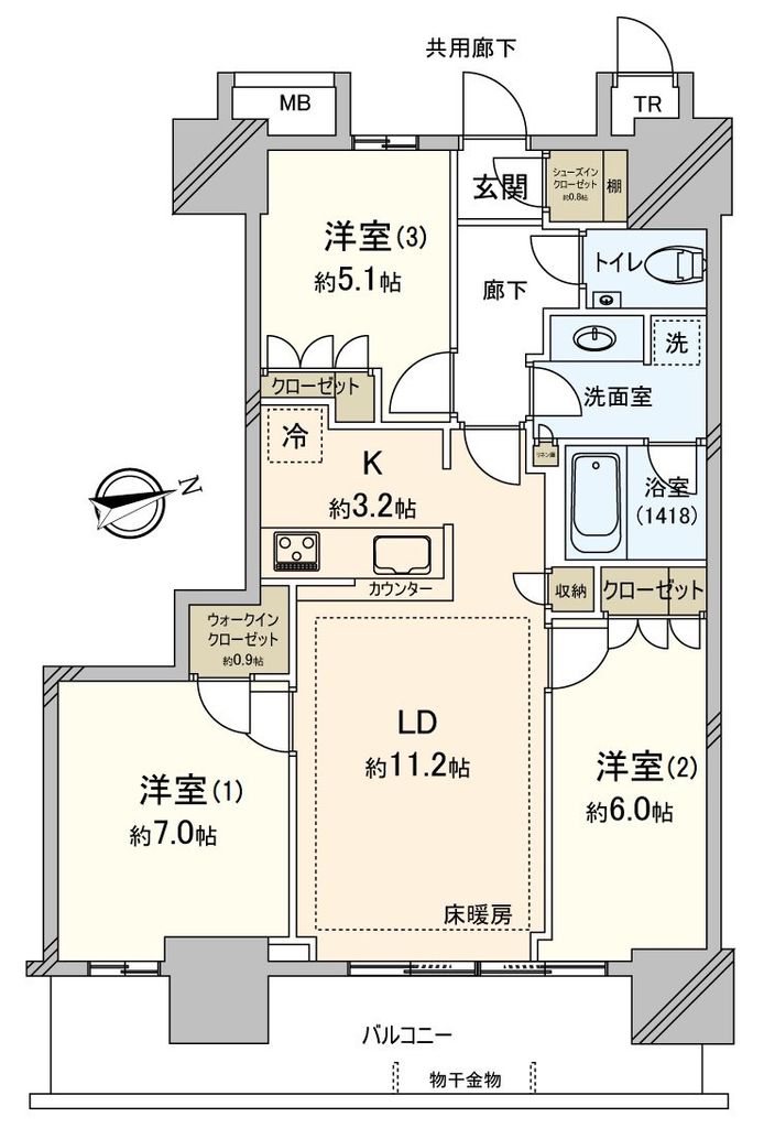 津田沼　ザ・タワーの間取り