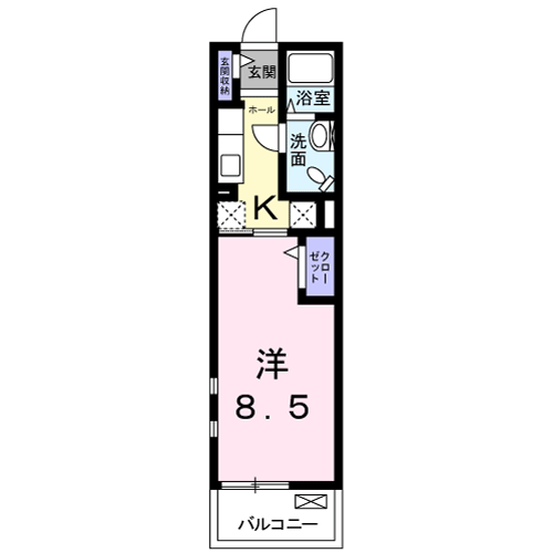 クレアール野瀬　Ｂの間取り