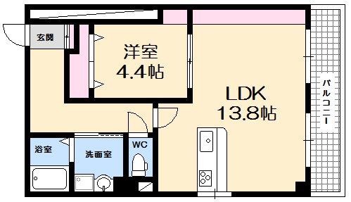 広島市西区南観音のマンションの間取り