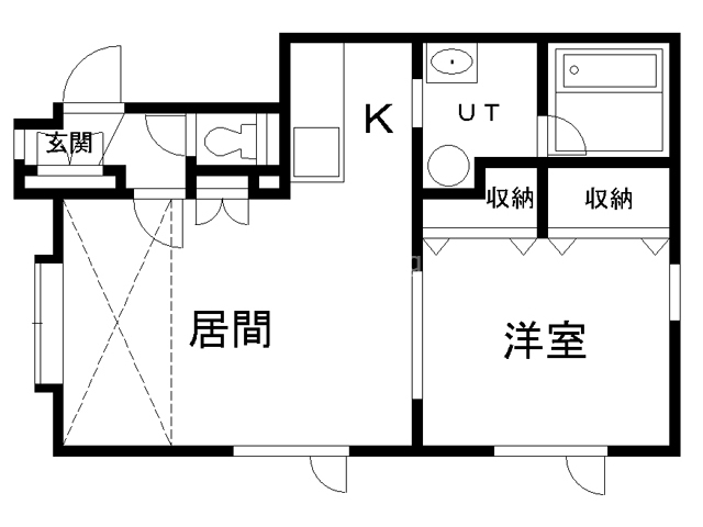 釧路市文苑のアパートの間取り