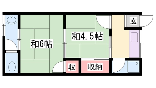 加古川市加古川町北在家のアパートの間取り