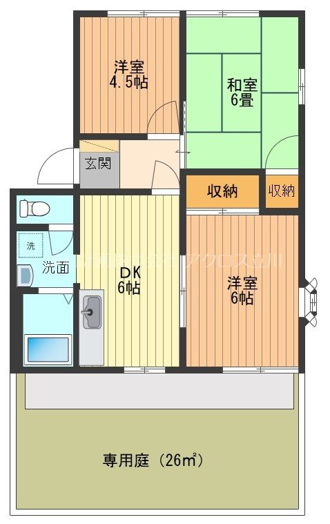 東大和市芋窪のアパートの間取り