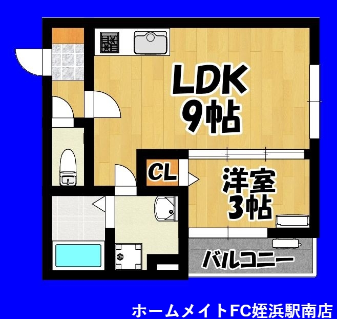 福岡市西区大字千里のアパートの間取り