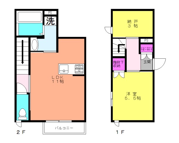 横浜市緑区長津田のマンションの間取り