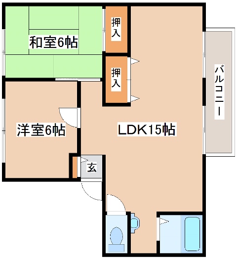 神戸市西区水谷のアパートの間取り