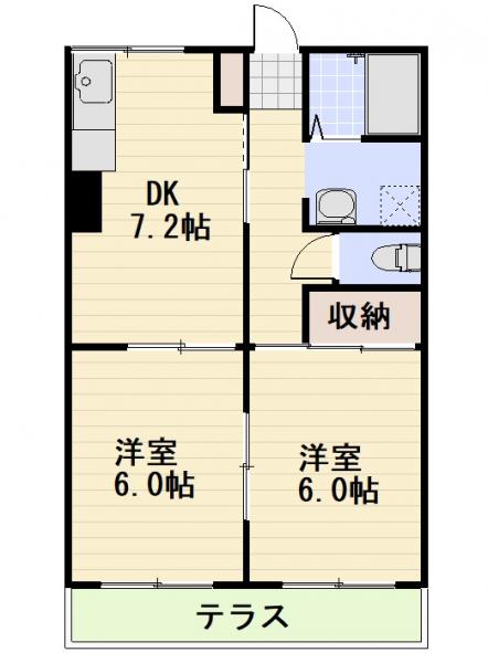 長野市上松のアパートの間取り