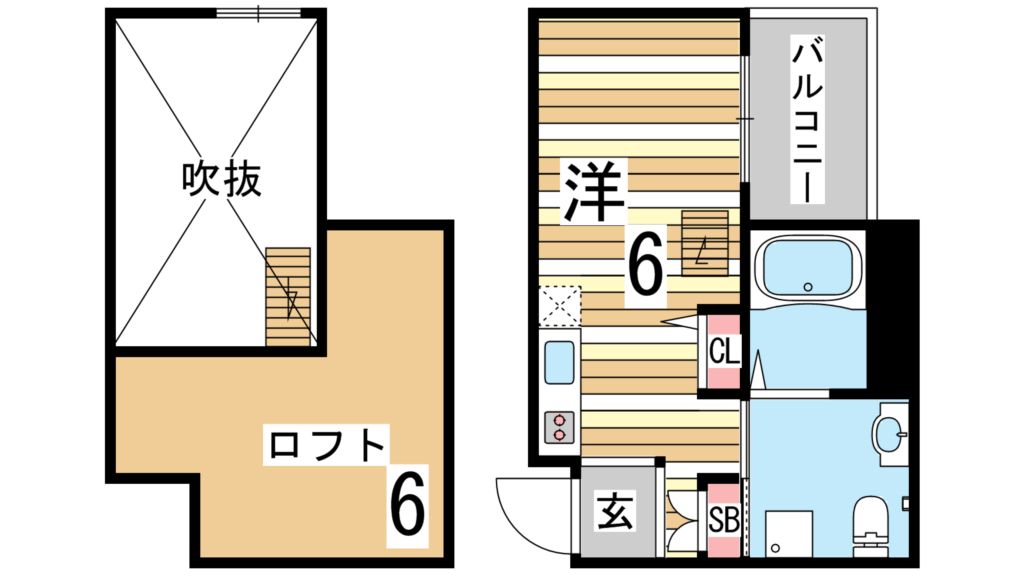 神戸市長田区長田天神町のアパートの間取り