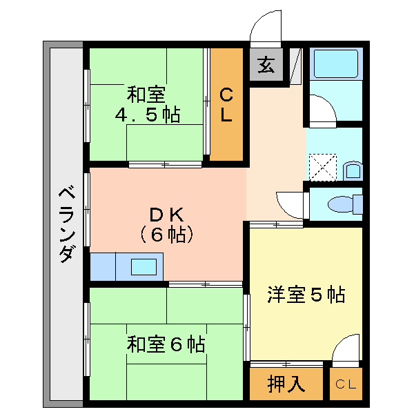 徳島市津田西町のマンションの間取り