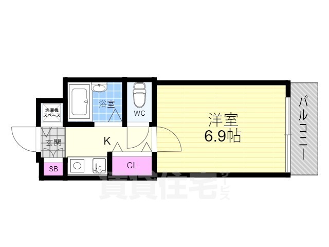 京都市伏見区新町１１丁目のマンションの間取り