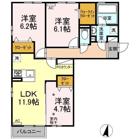 カーサ アル ソーレの間取り