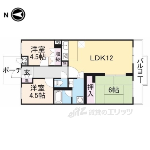 朝日プラザ東生駒の間取り