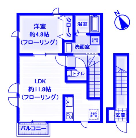 鎌倉市玉縄のアパートの間取り