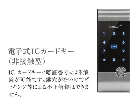 セキュリティ　カードキー・暗証番号どちらも対応！