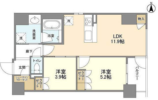 【ソルレヴェンテ堀川高辻の間取り】