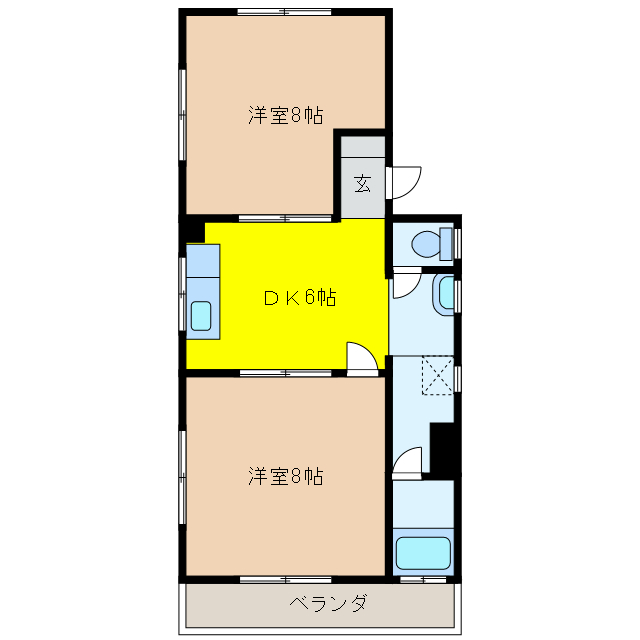 岐阜市白菊町のマンションの間取り