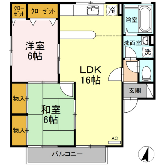 セジュール清水　Ａ棟の間取り