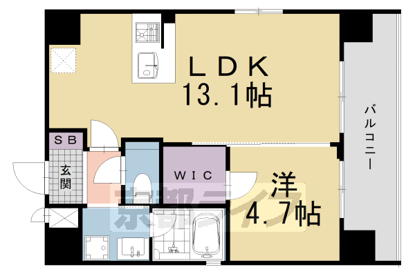 京都市下京区下鱗形町のマンションの間取り