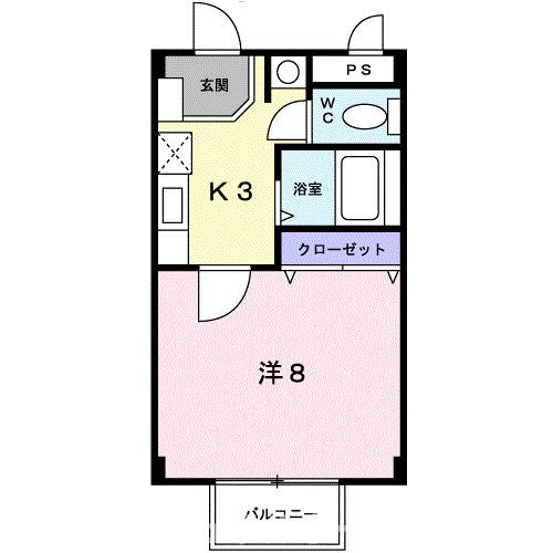 豊橋市西羽田町のアパートの間取り