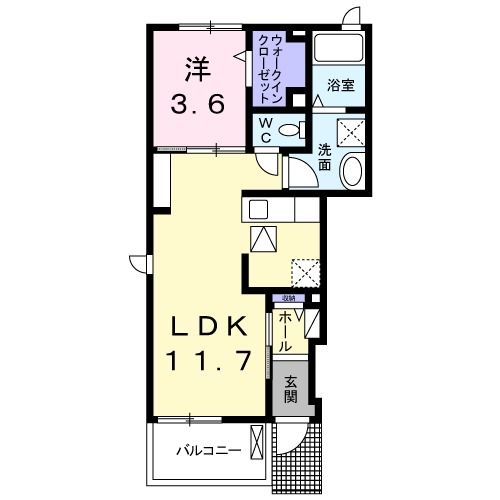 静岡市葵区北安東のアパートの間取り