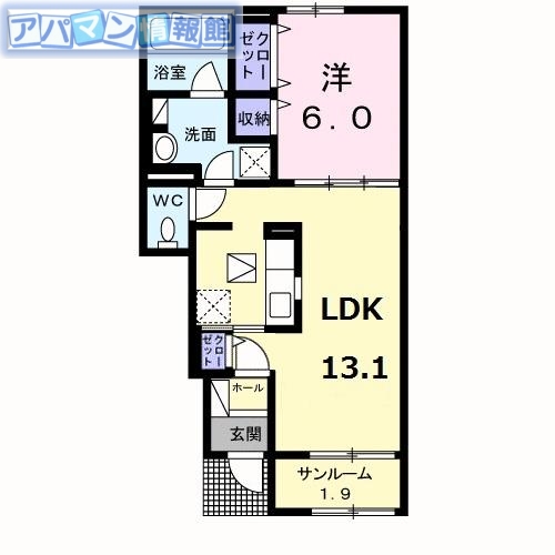 新潟市南区能登のアパートの間取り