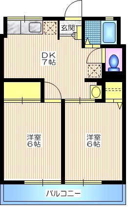 シティハイム　コスモスＤの間取り