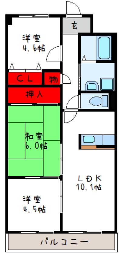 八尾市天王寺屋のマンションの間取り