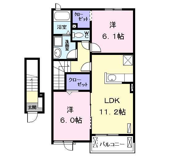 ラヴァーズＥの間取り