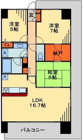 千葉市中央区中央港のマンションの間取り