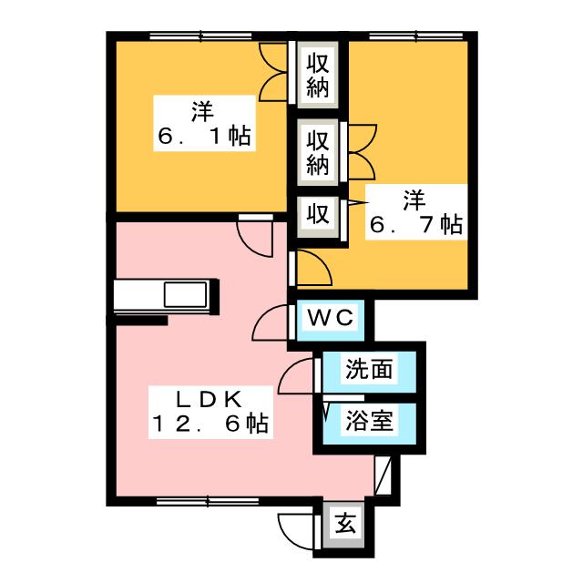 グローバルシティー　Ｈ棟の間取り