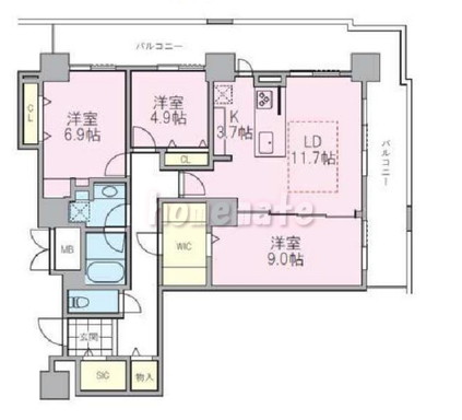 荒川区南千住のマンションの間取り