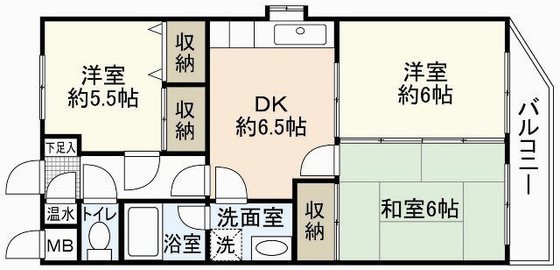 【廿日市市平良のマンションの間取り】