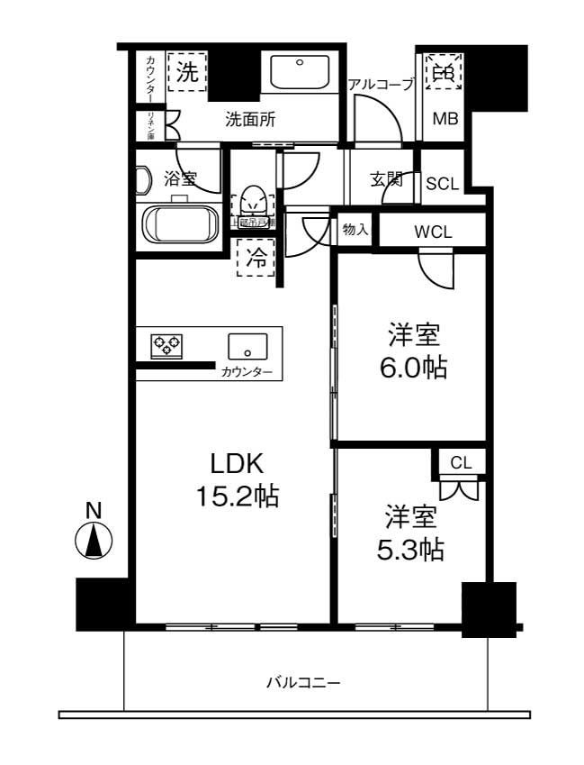 【大阪市西区南堀江のマンションの間取り】