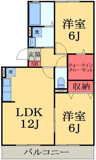 千葉市緑区おゆみ野中央のアパートの間取り