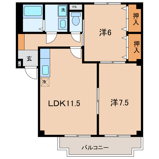 【西尾市永吉のマンションの間取り】